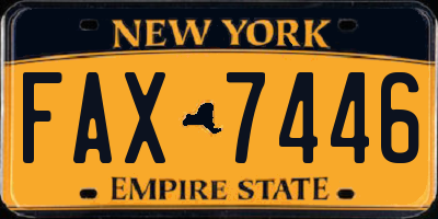 NY license plate FAX7446