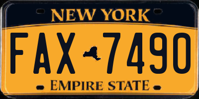 NY license plate FAX7490