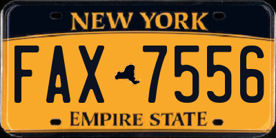 NY license plate FAX7556