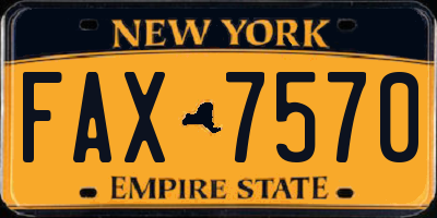 NY license plate FAX7570