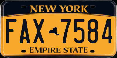 NY license plate FAX7584