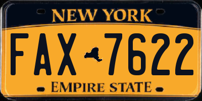 NY license plate FAX7622