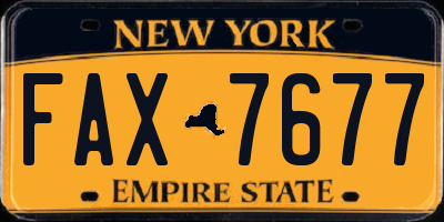 NY license plate FAX7677