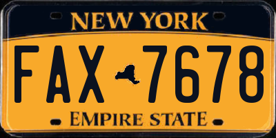NY license plate FAX7678