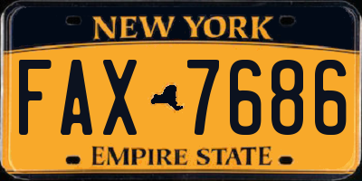 NY license plate FAX7686