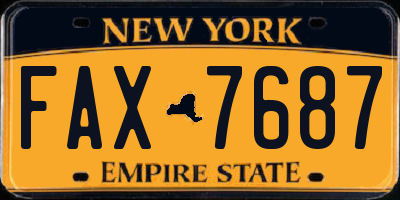 NY license plate FAX7687