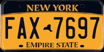 NY license plate FAX7697