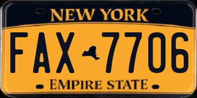 NY license plate FAX7706