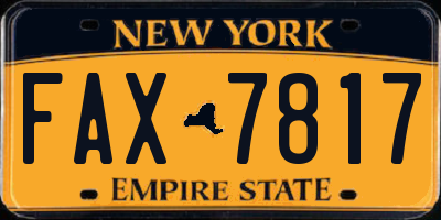 NY license plate FAX7817