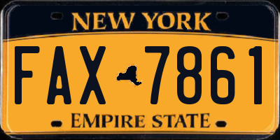 NY license plate FAX7861