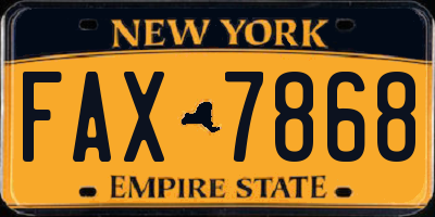NY license plate FAX7868