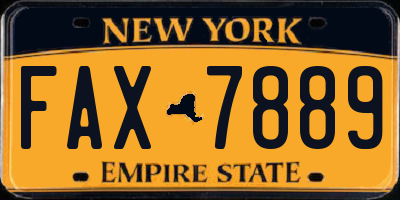 NY license plate FAX7889