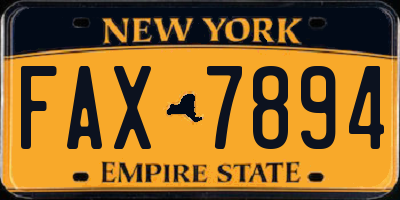 NY license plate FAX7894
