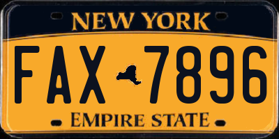 NY license plate FAX7896