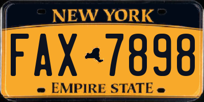 NY license plate FAX7898