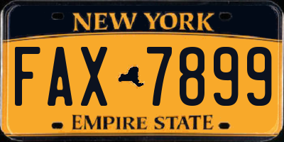 NY license plate FAX7899