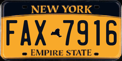 NY license plate FAX7916