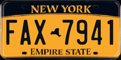 NY license plate FAX7941