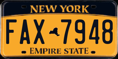 NY license plate FAX7948