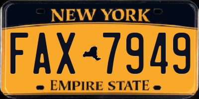 NY license plate FAX7949