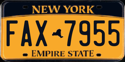 NY license plate FAX7955