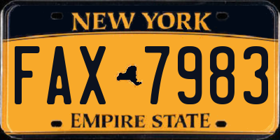NY license plate FAX7983