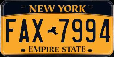 NY license plate FAX7994