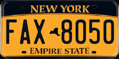 NY license plate FAX8050