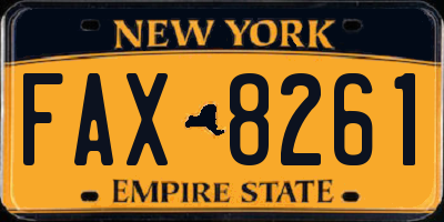 NY license plate FAX8261