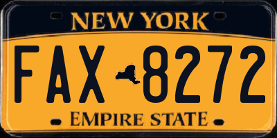 NY license plate FAX8272