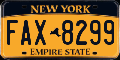 NY license plate FAX8299