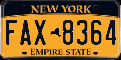 NY license plate FAX8364