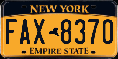 NY license plate FAX8370