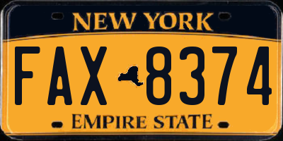 NY license plate FAX8374