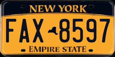 NY license plate FAX8597