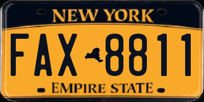 NY license plate FAX8811
