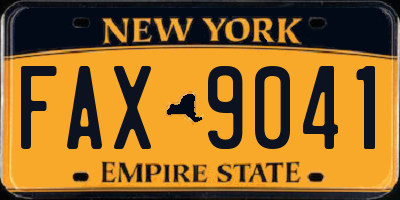 NY license plate FAX9041