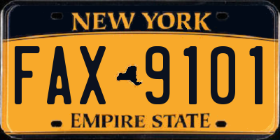 NY license plate FAX9101