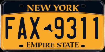 NY license plate FAX9311