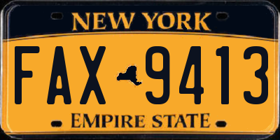 NY license plate FAX9413