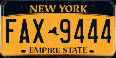 NY license plate FAX9444