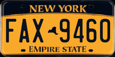 NY license plate FAX9460