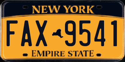 NY license plate FAX9541