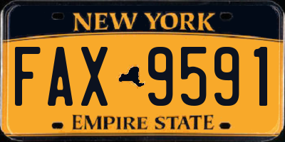 NY license plate FAX9591