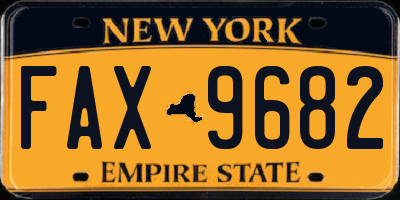 NY license plate FAX9682