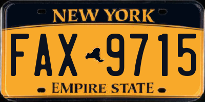 NY license plate FAX9715