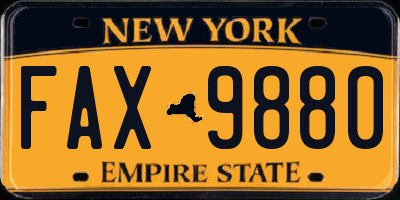 NY license plate FAX9880