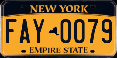 NY license plate FAY0079