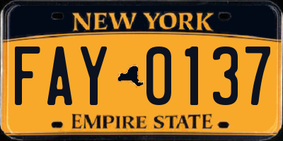 NY license plate FAY0137