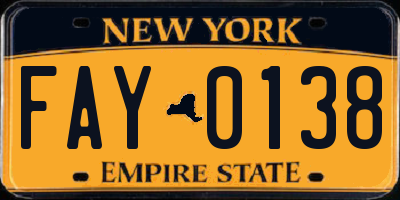 NY license plate FAY0138
